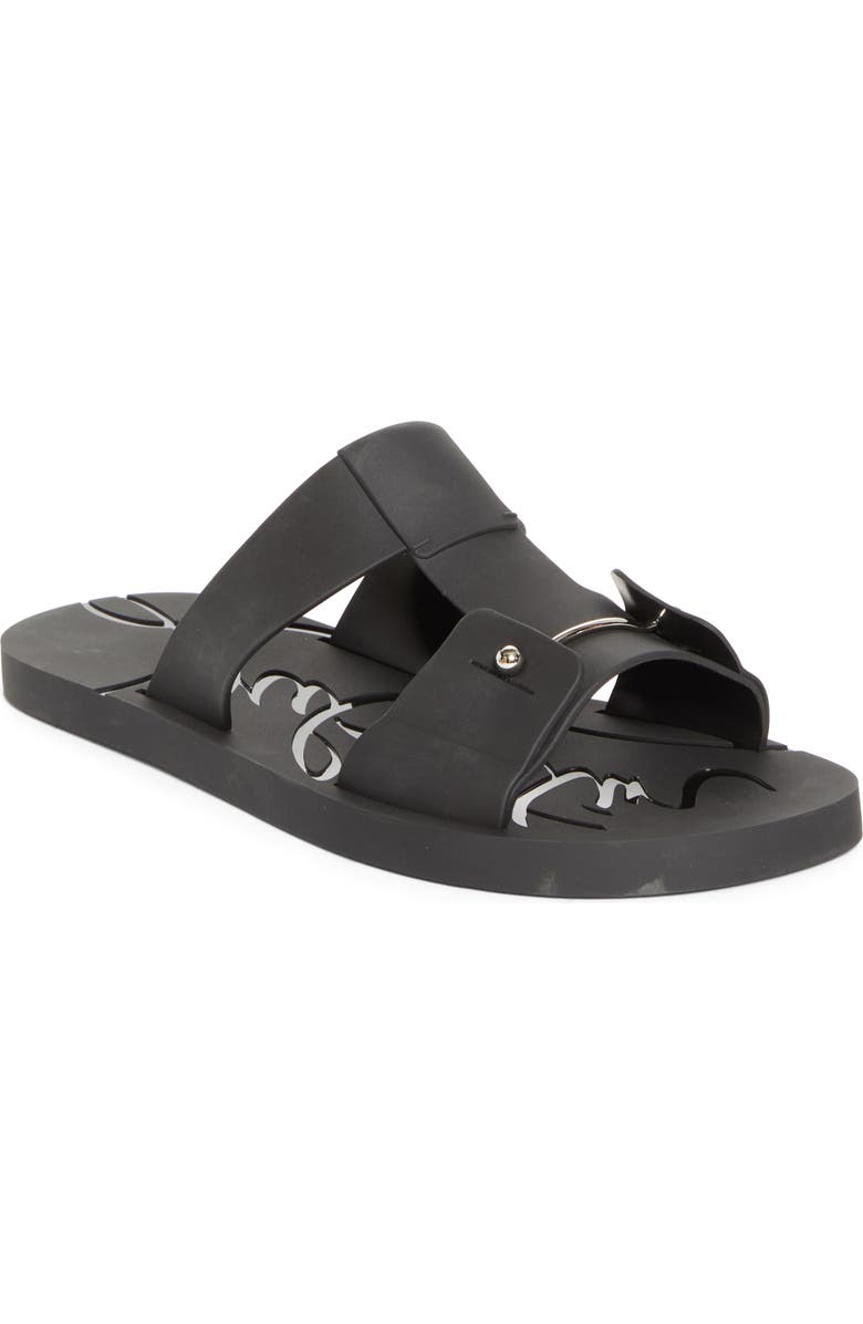 Christian Louboutin Zakouski Rubber Slide Sandal, Main, color, Black