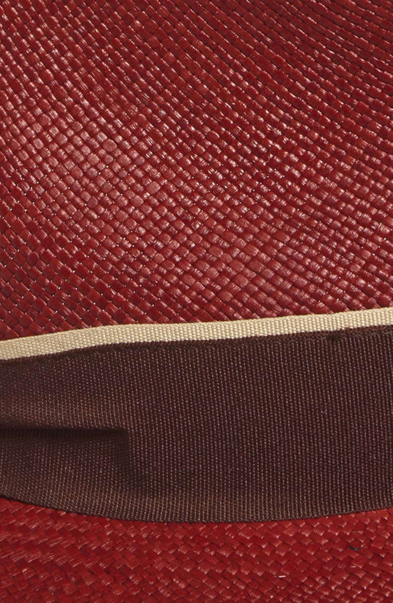 René Mantilla, New York Espresso Toquila Palm Straw Fedora Hat, Alternate, color, Espresso