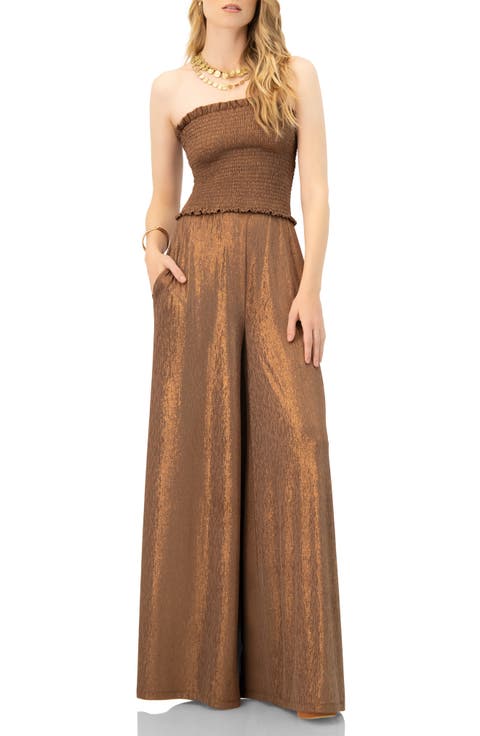 Strapless Wide-Leg Jumpsuit