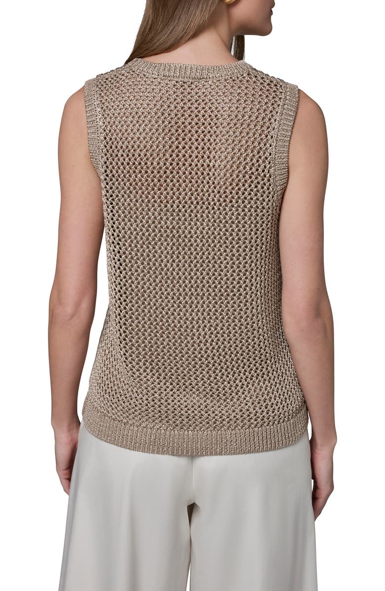 Donna Karan New York Metallic Open Stitch Sweater Tank, Alternate, color, 