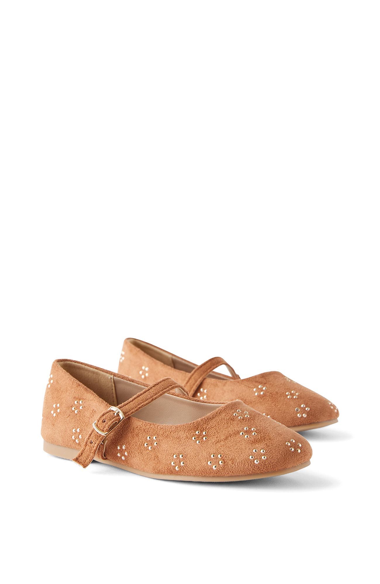 Cotton On Kids Kid's Olivia Ballet Flat, Alternate, color, Tan Studded