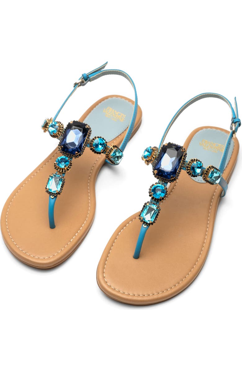Frances Valentine Tillie Stone Thong Sandal, Alternate, color, Blue