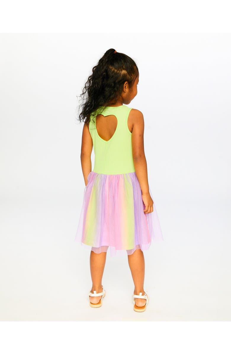 Deux par Deux Sleeveless Bi-Material Dress, Alternate, color, Lime Green