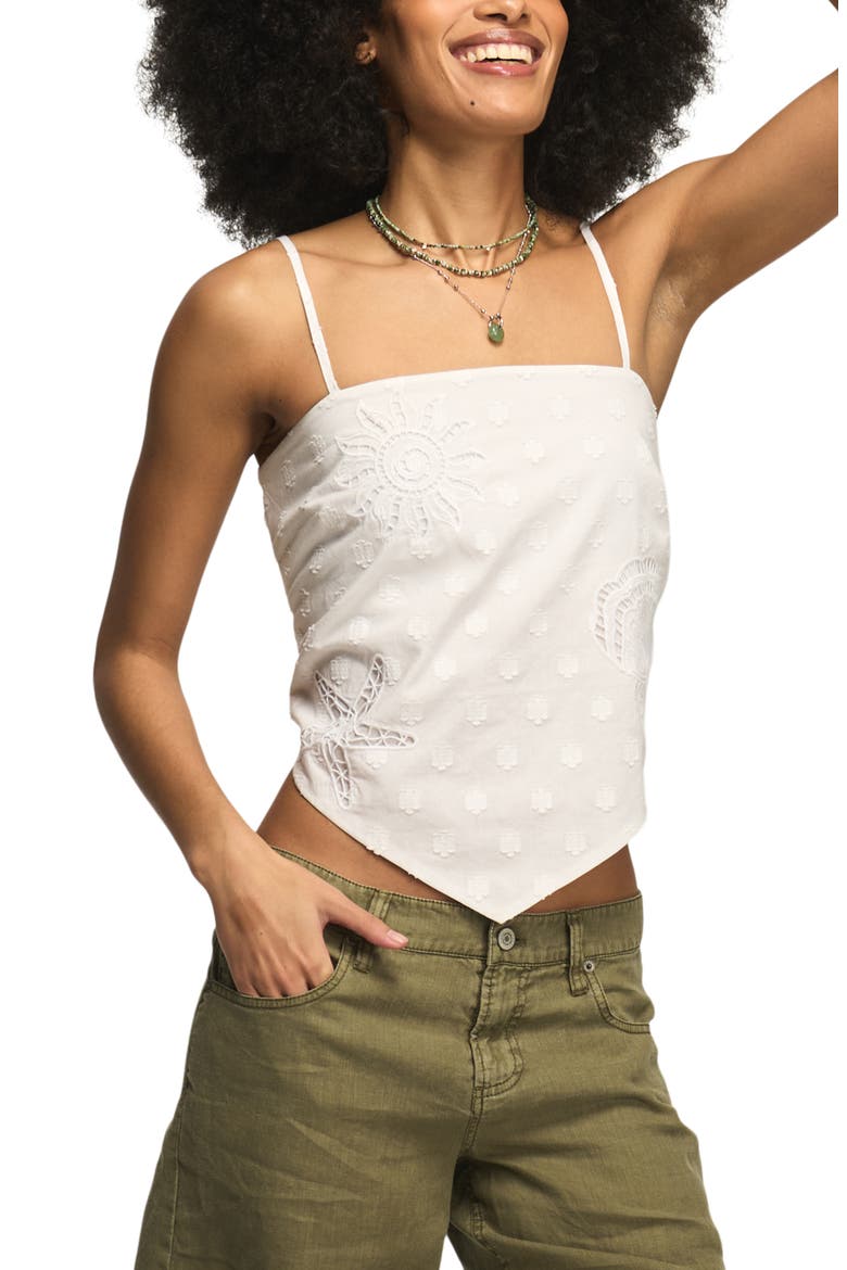 Beachy Cutwork Bandana Tank, Main, color, BRIGHT WHITE
