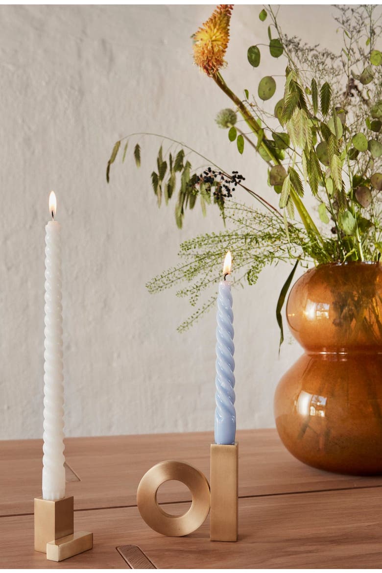 Baari Solid Brass Candleholder, Alternate, color, Brass