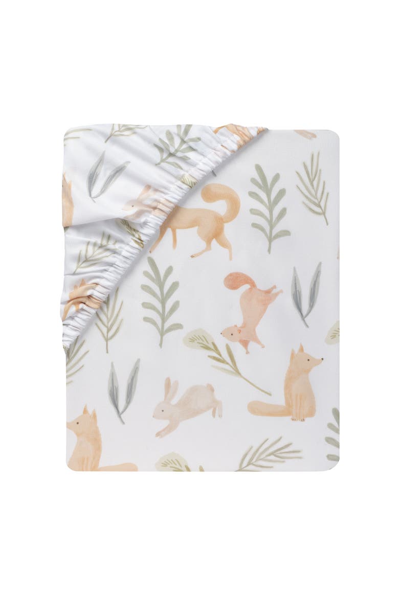 Whispering Woods Baby/Toddler Fitted Crib Sheet, Alternate, color, White