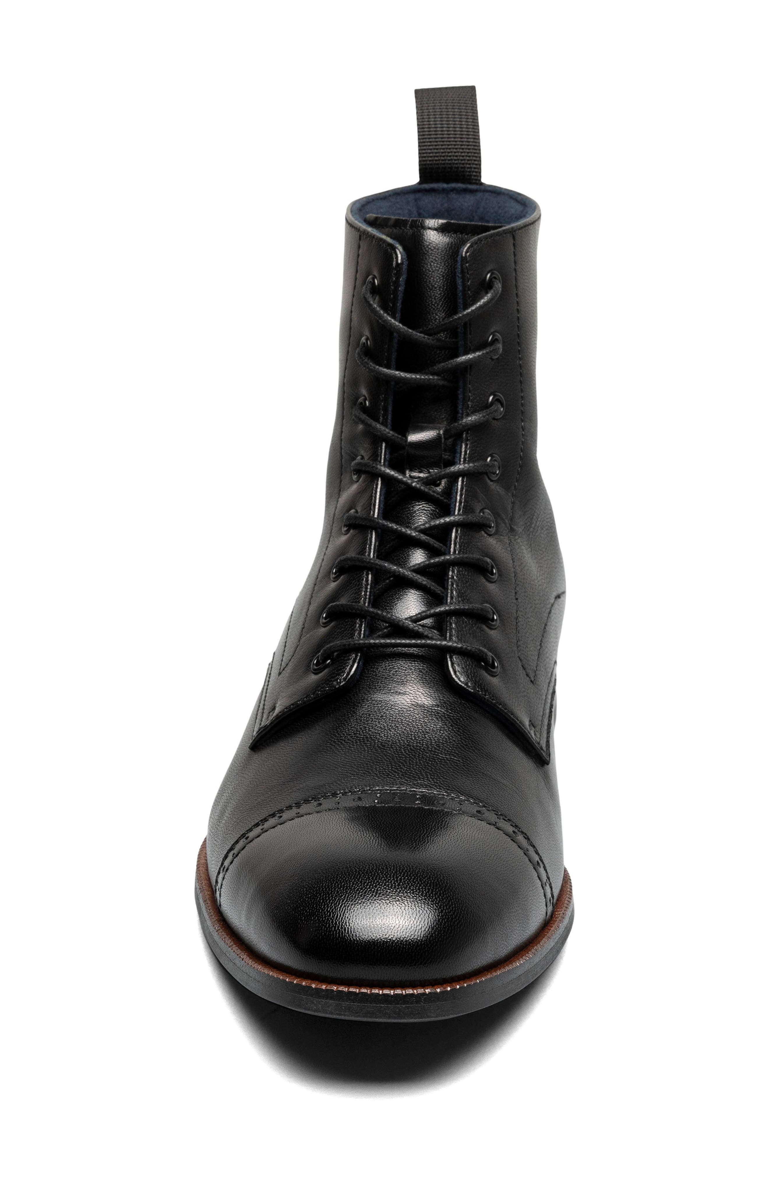 Stacy Adams Henry Cap Toe Boot, Alternate, color, Black