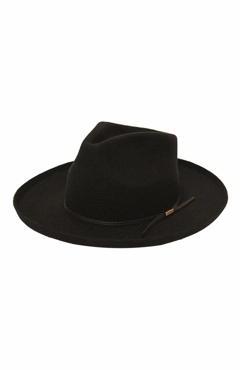 Two Roads Hat Co. Clarksdale Teardrop Crown Fedora, Main, color, Black