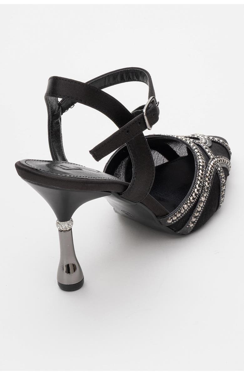 Prologue Shoes Volby Embellished Pointed Toe Pump, Alternate, color, Black Satin