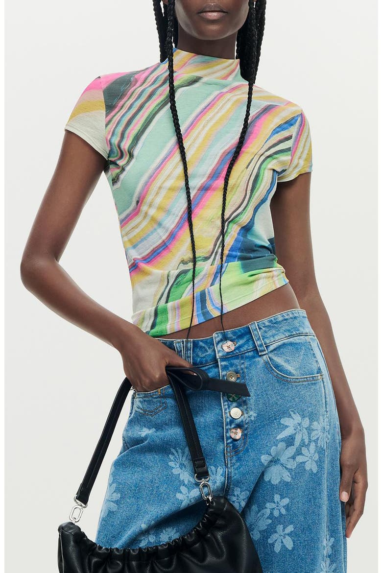 Stripe T-Shirt, Main, color, WATER GREEN