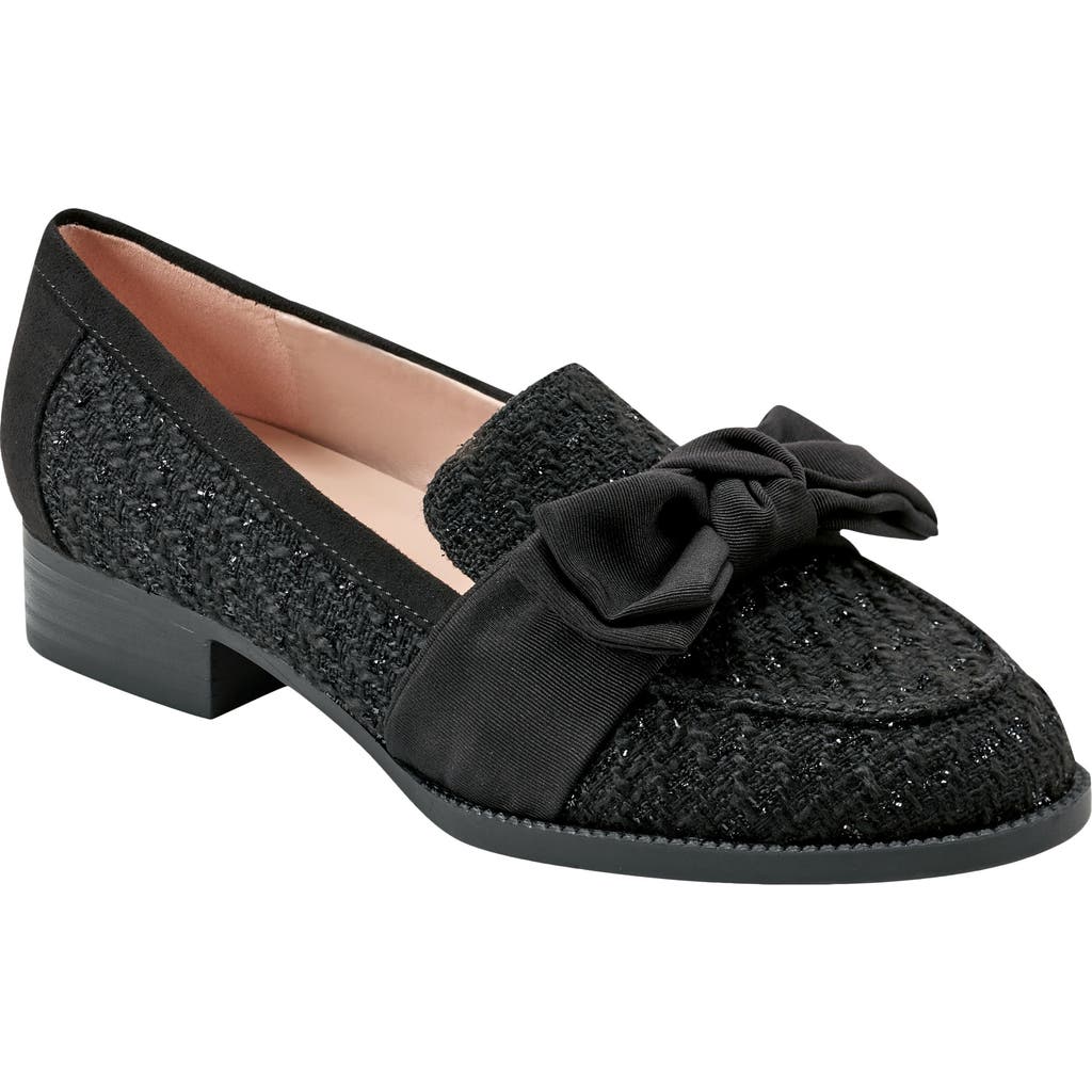 Bandolino Bow Loafer in Black Fabric  product