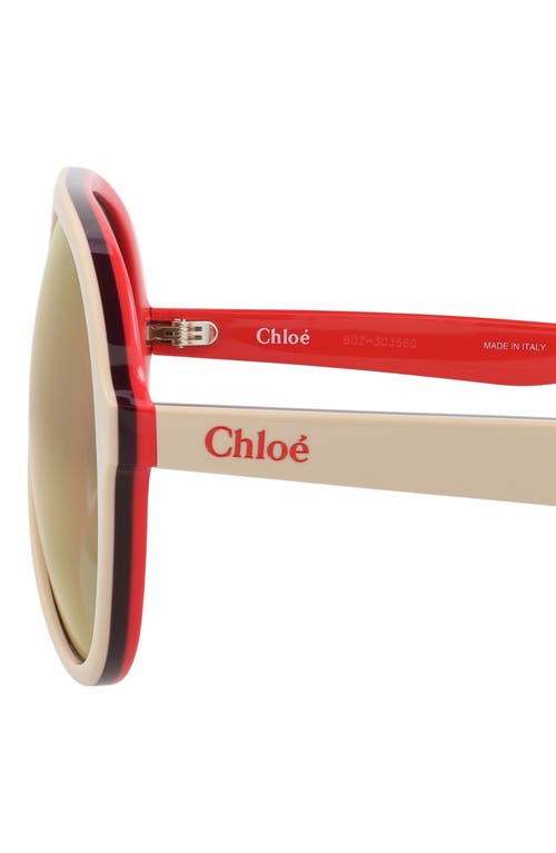 Chloé 61mm Aviator Sunglasses In Neutral