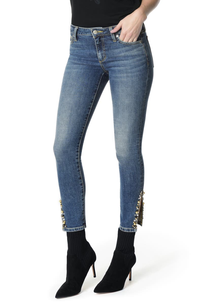 Joe's Icon Embellished Slit Ankle Skinny Jeans, Main, color, 