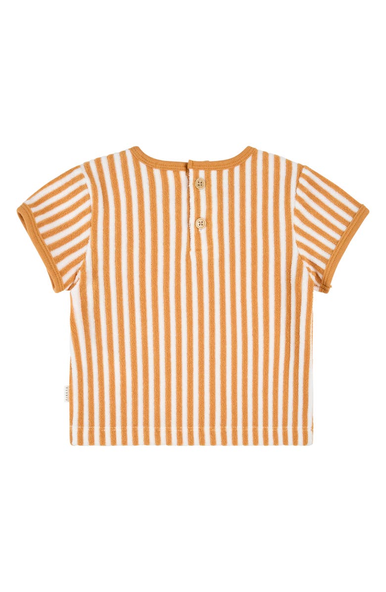 Petit Lem Stripe Terry T-Shirt & Shorts Set, Alternate, color, Yellow Gold