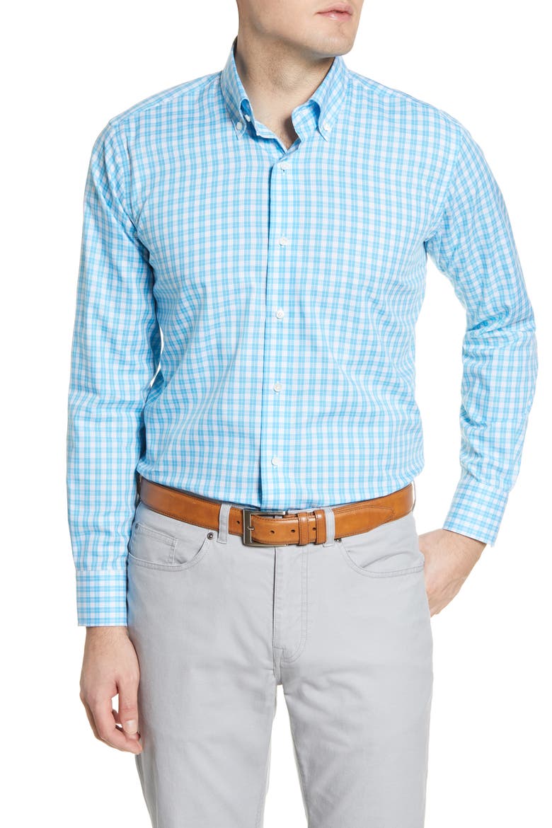 Tides Regular Fit Tattersall Check Button-Down Shirt, Main, color, BLEU FRANCAIS