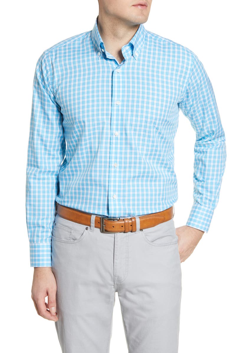 Peter Millar Tides Regular Fit Tattersall Check Button-Down Shirt, Main, color, 
