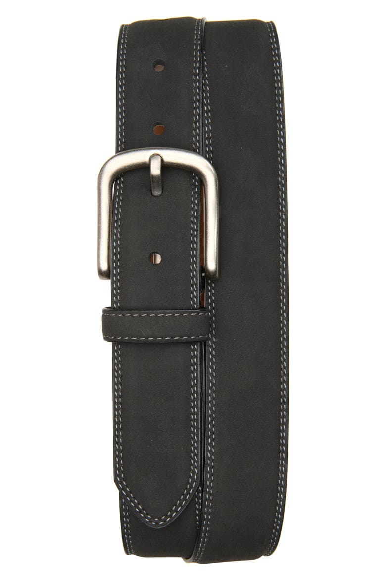 Derby Faux Suede Belt, Main, color, BLACK