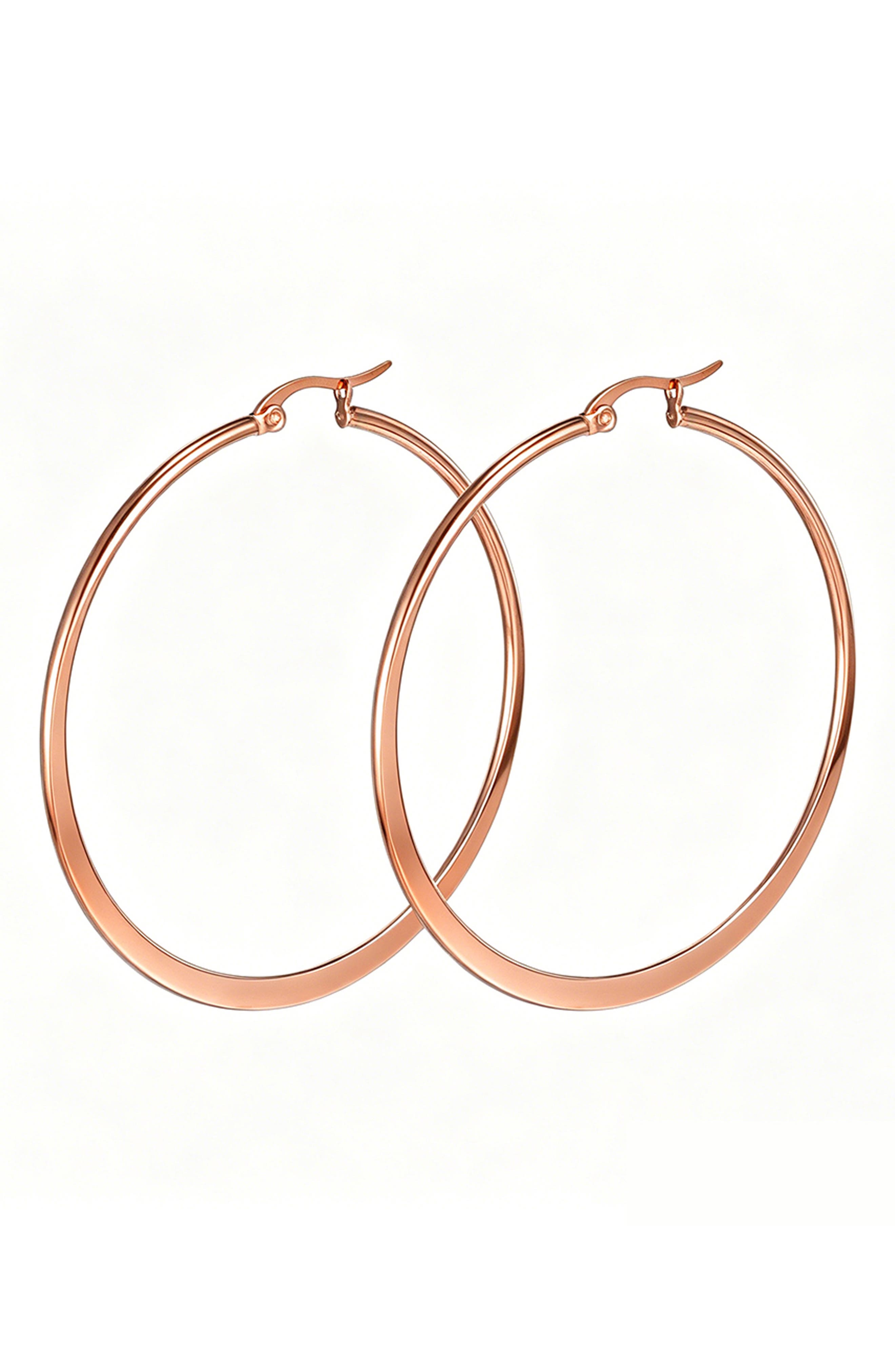 18k Rose Gold Plated Hoop Earrings