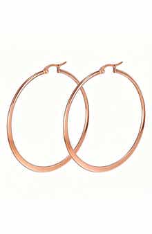 18k Rose Gold Plated Hoop Earrings
