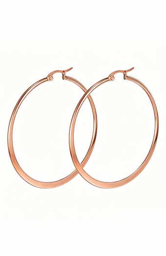 18k Rose Gold Plated Hoop Earrings