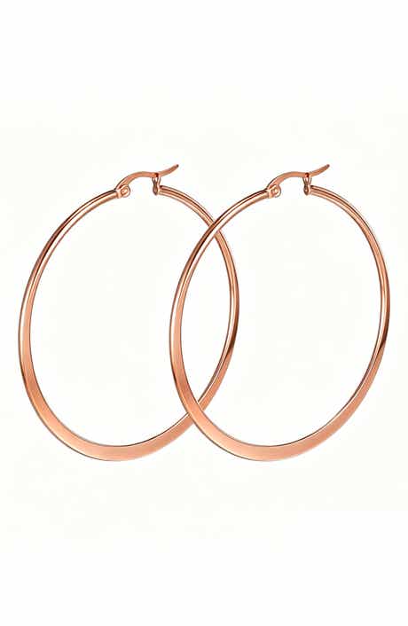 18k Rose Gold Plated Hoop Earrings