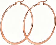 STEELTIME 18k Rose Gold Plated Hoop Earrings