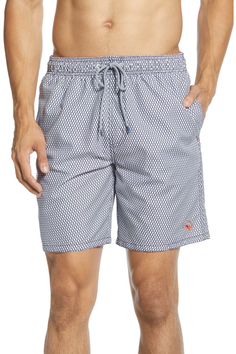 Elba Slim Fit Trunks, Main, color, NAVY
