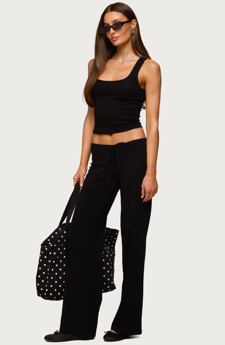 EDIKTED Claudia Stretch Cotton Straight Leg Drawstring Pants, Alternate, color, 