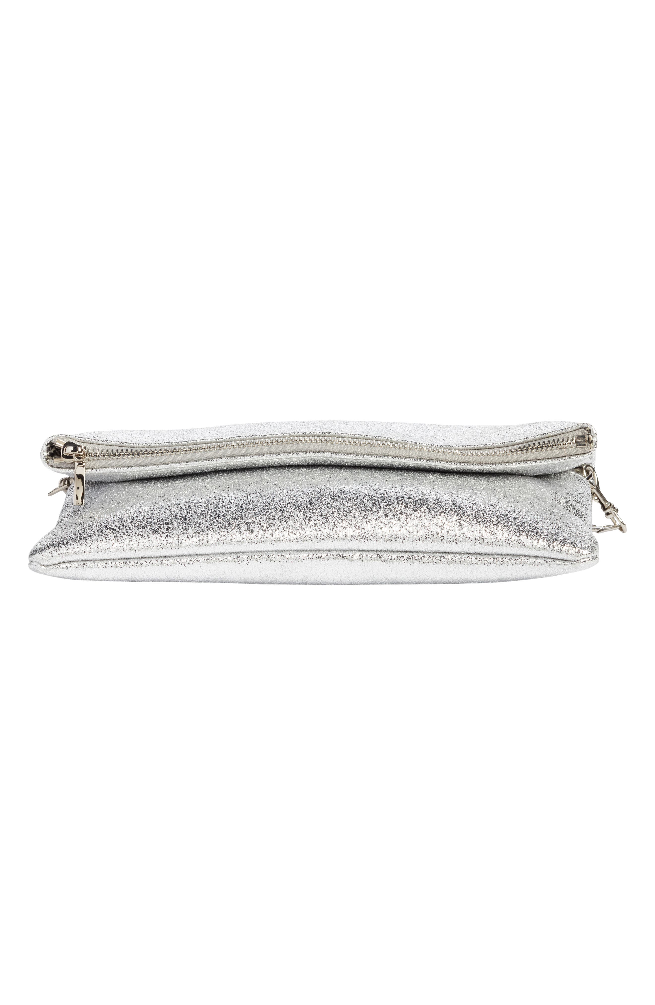 Sole Society Maci Crinkle Faux Leather Foldover Clutch, Alternate, color, 