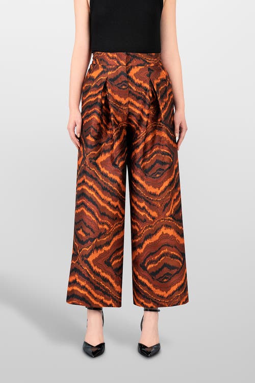 Laura Aparicio Jacquard Palazzo Pants In Orange