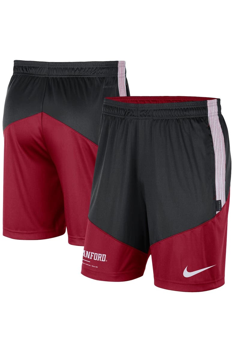 Men's Nike Black/Cardinal Stanford Cardinal Team Performance Knit Shorts, Main, color, Black