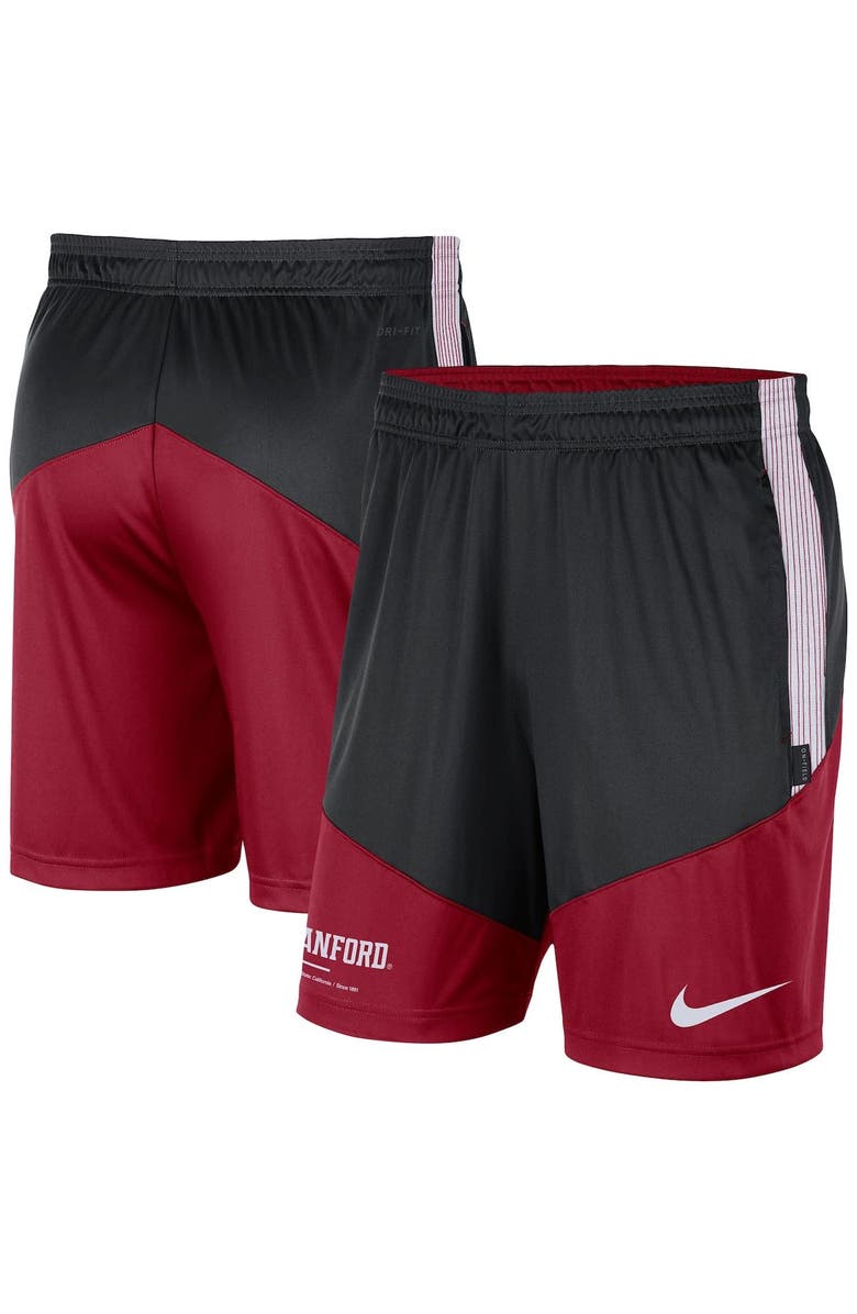 Nike Men's Nike Black/Cardinal Stanford Cardinal Team Performance Knit Shorts, Main, color,