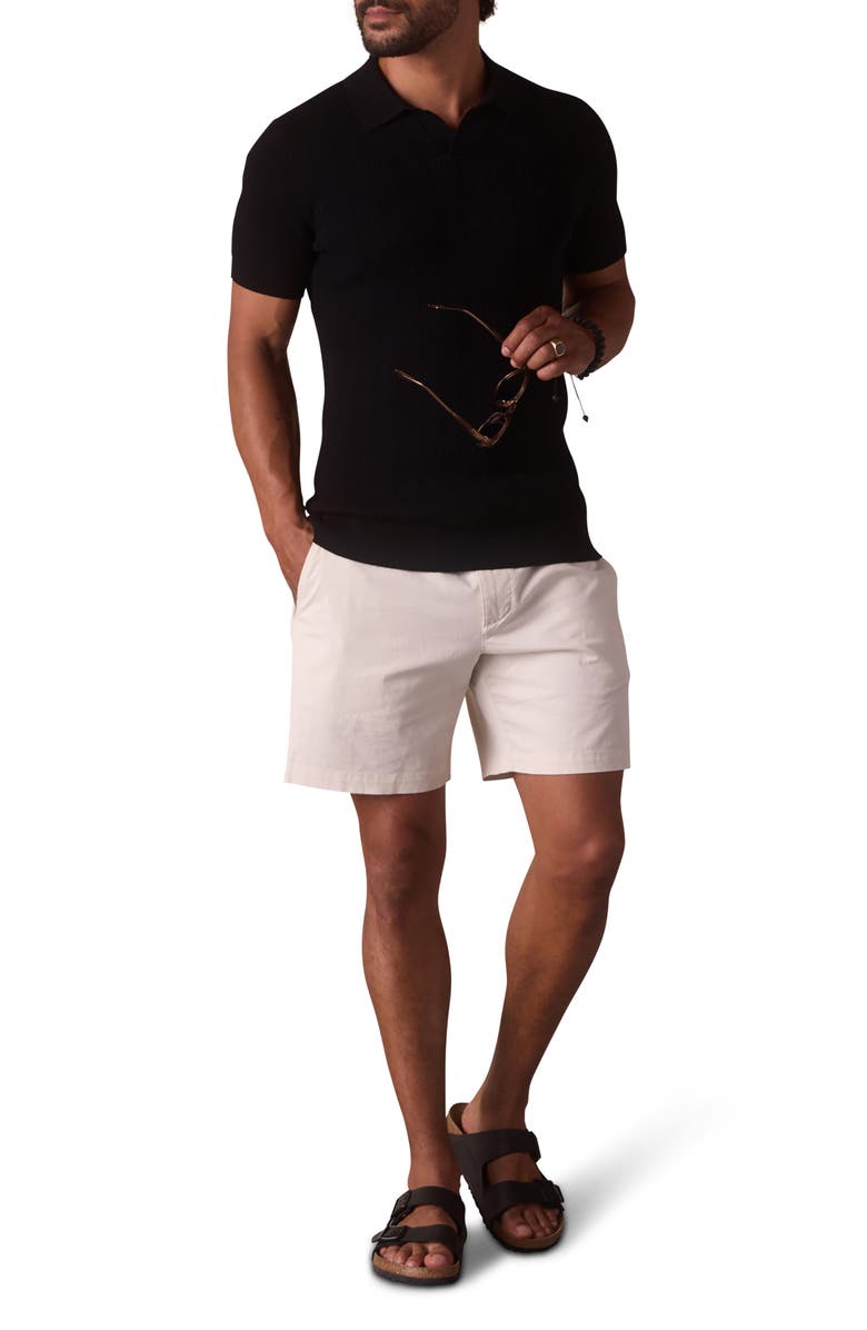 The Normal Brand Robles Textured Knit Polo, Alternate, color, Black