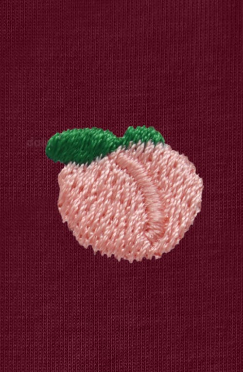 Dalix Womens Lil Peach Jersey Tee In Burgundy