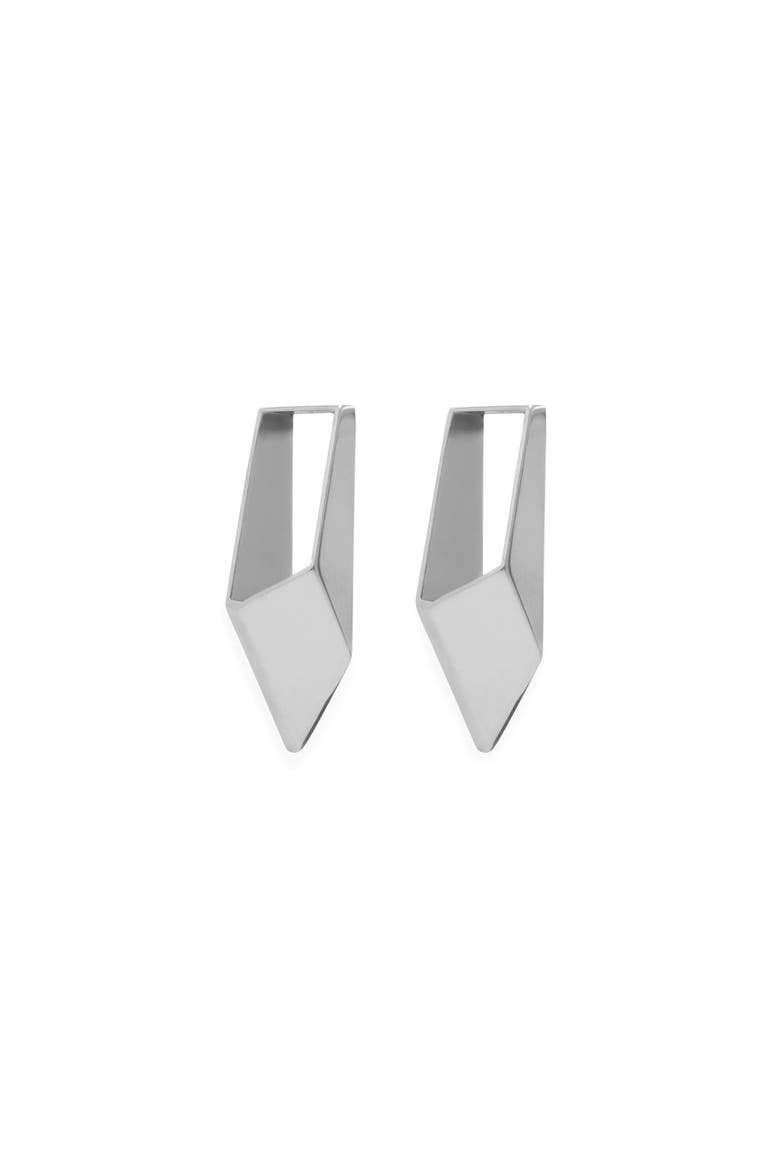 Oblique Earrings, Main, color, Silver