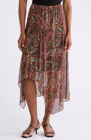 VIVID AURA Mesh Asymmetrical Midi Skirt