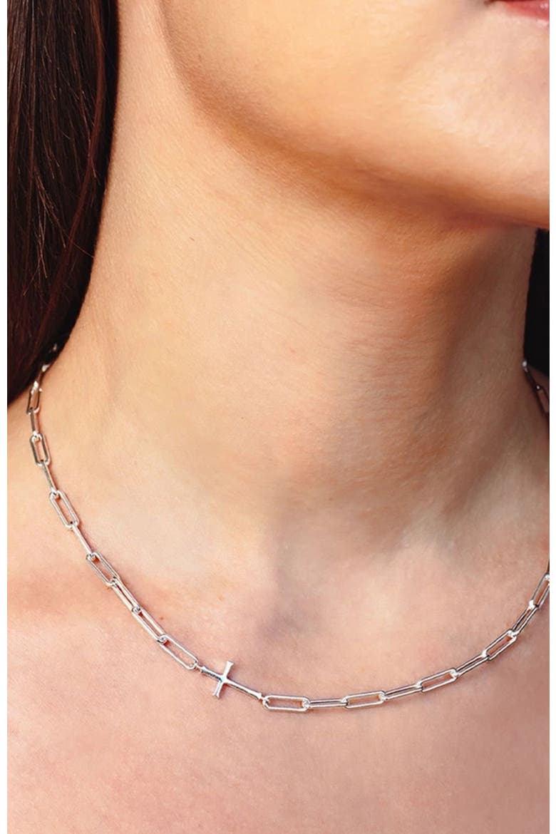 Chain Breaker Cross Necklace, Alternate, color, Sterling Silver