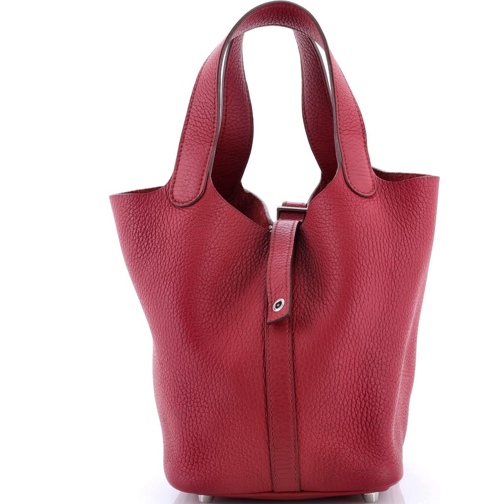 Pre-owned Hermes Hermes Picotin Lock Bag Clemence Pm In Red