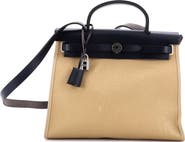 Pre-Owned Hermes Herbag Zip Leather and Toile 31