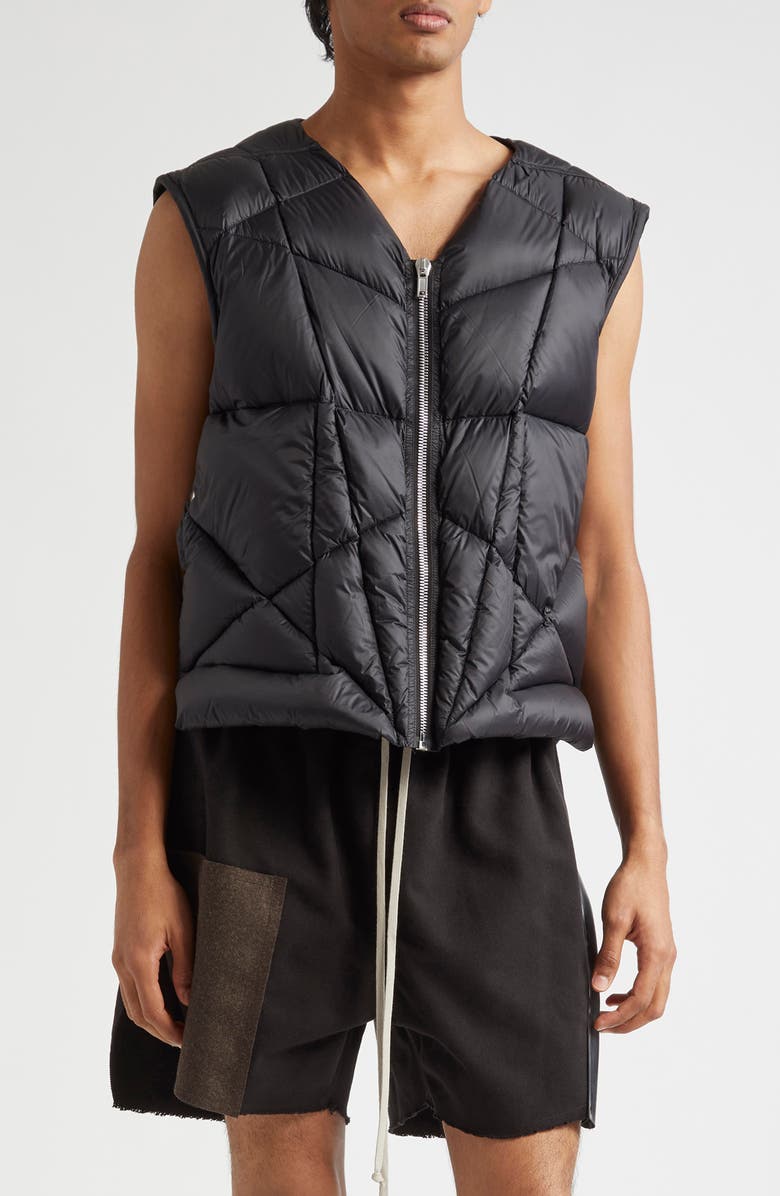 Rick Owens Quilted Down Puffer Vest, Main, color,