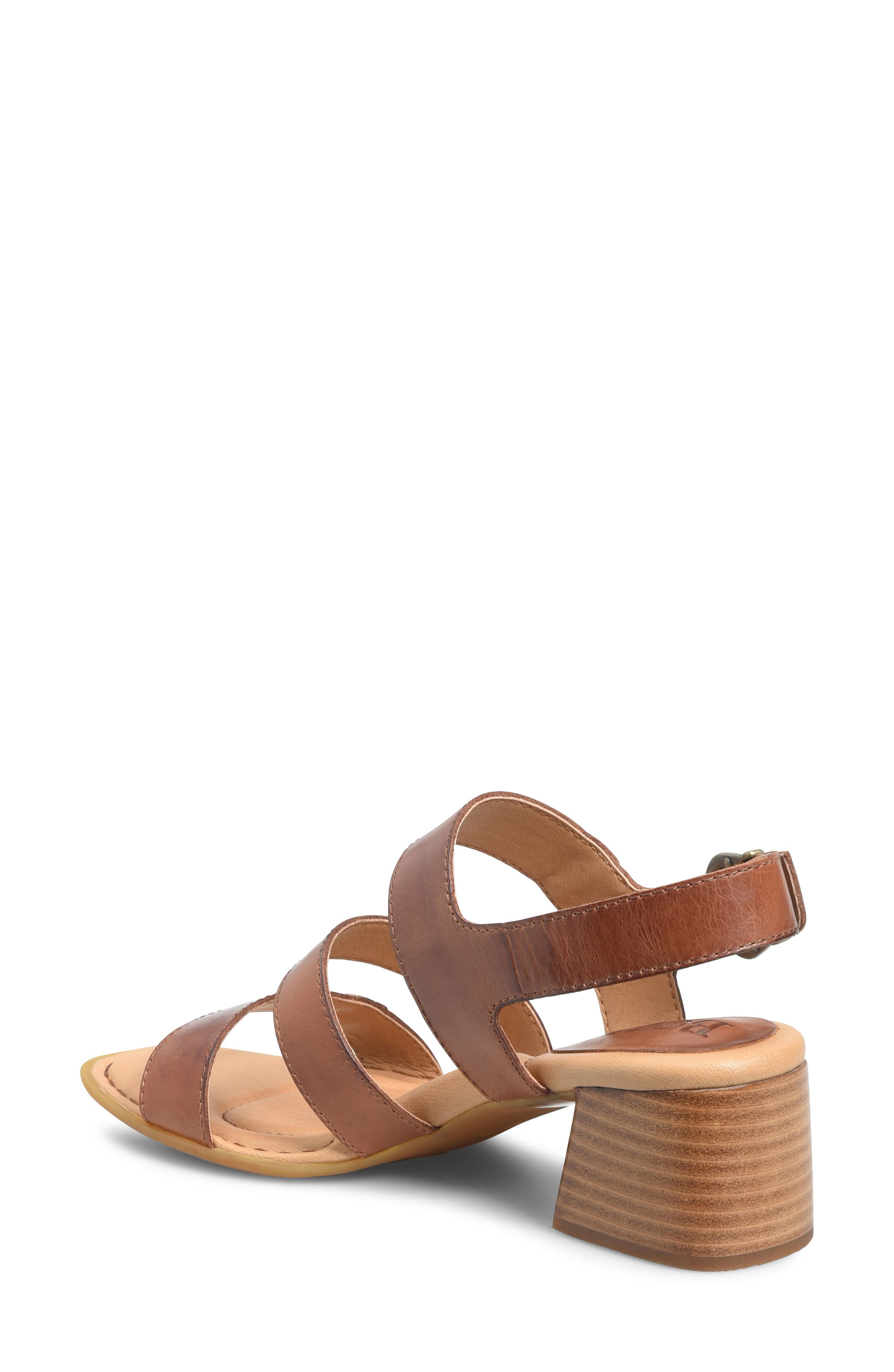 Secan Block Heel Sandal, Alternate, color, DARK TAN LEATHER