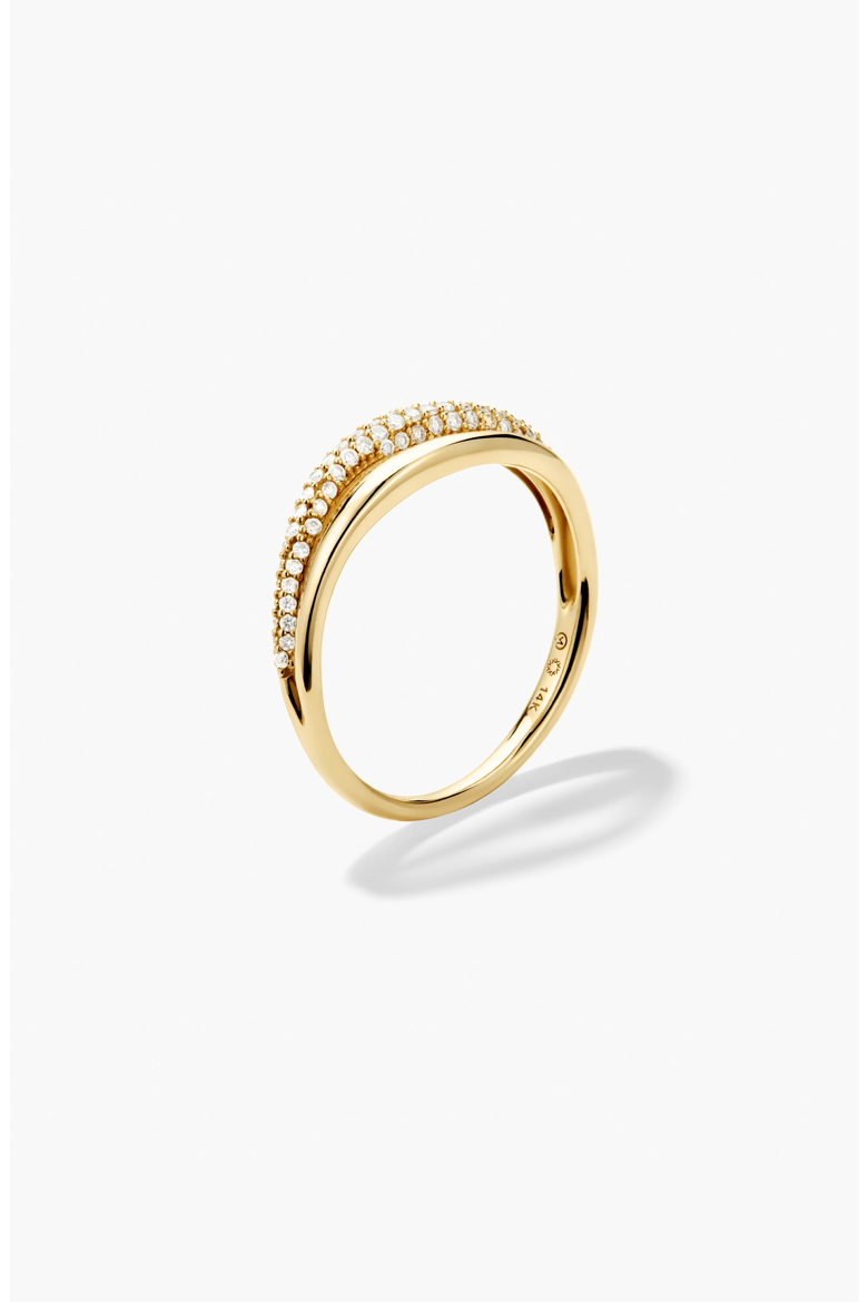 Open Dôme Pavé Ring, Alternate, color, Yellow Salmon Gold