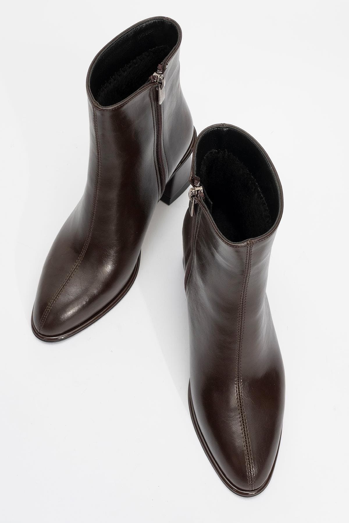 Maura Block Heel Boot, Alternate, color, Brown Faux Leather