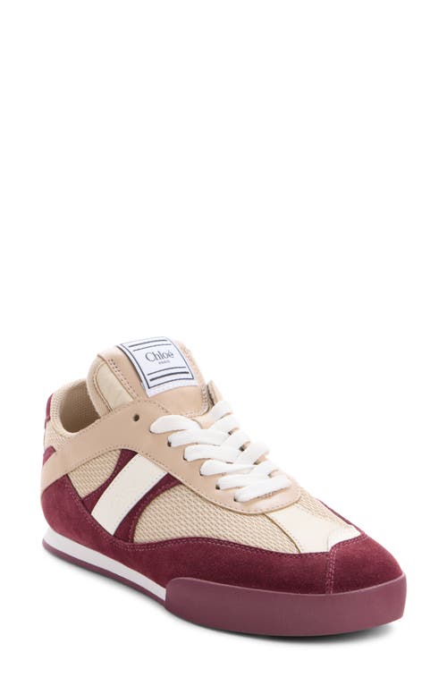 Chloé Kick Mixed Leather Retro Low-top Sneakers In Brown