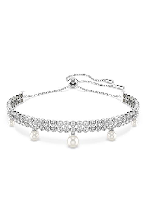 x Ariana Grande Cubic Zirconia & Faux Pearl Adjustable Bracelet