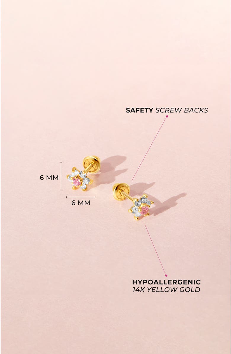 In Season Jewelry 14k Flower Cluster Earrings, Alternate, color, Gold
