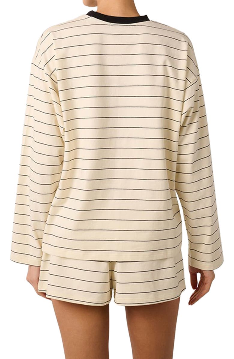 WeWoreWhat Long Sleeve Stripe Boxy Shirt, Alternate, color, Antique Wht Mlt