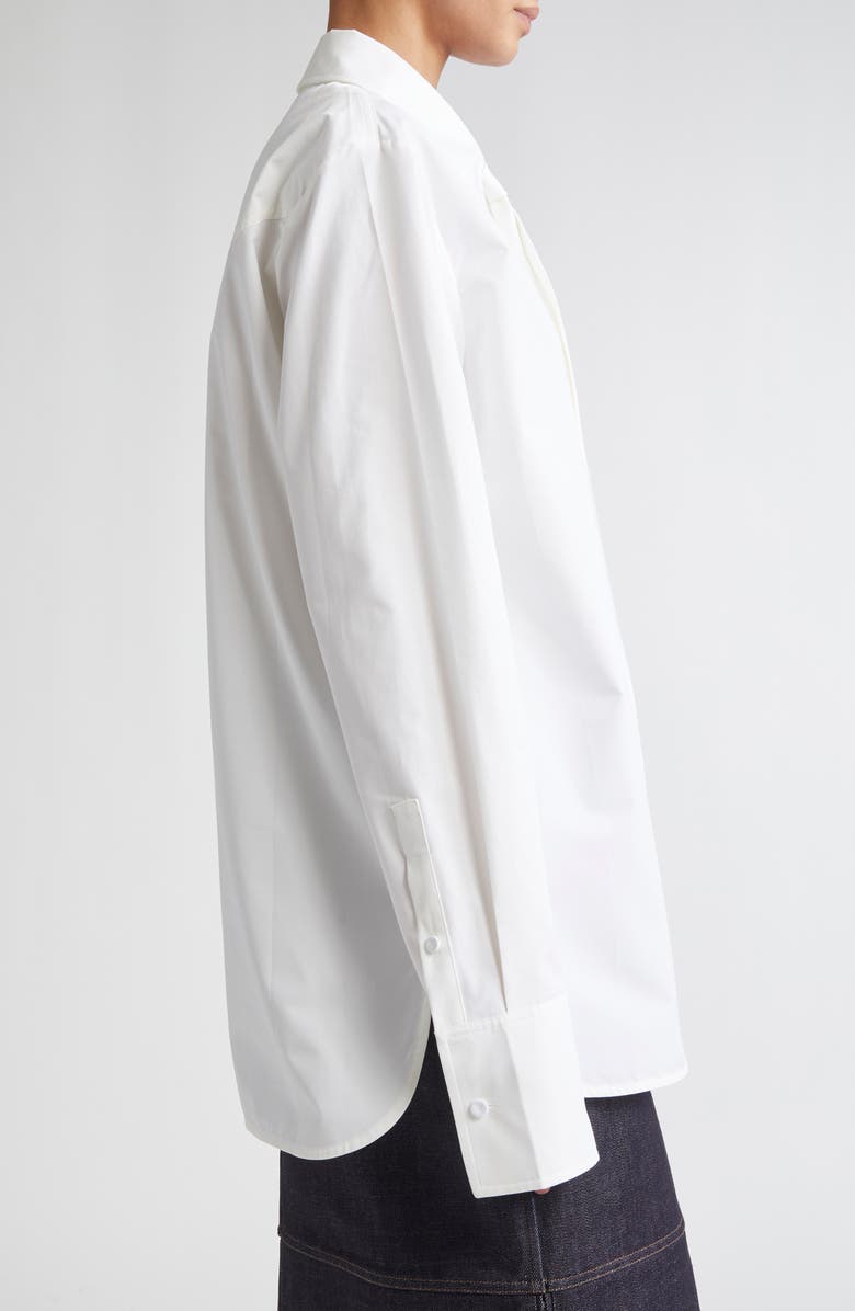 Jil Sander Relaxed Cotton Poplin Tie Shirt, Alternate, color, 