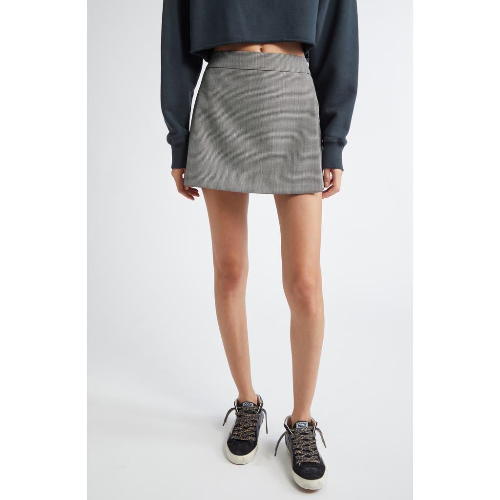 Golden Goose Journey Microhoundstooth Virgin Wool Mini Skort In Gray