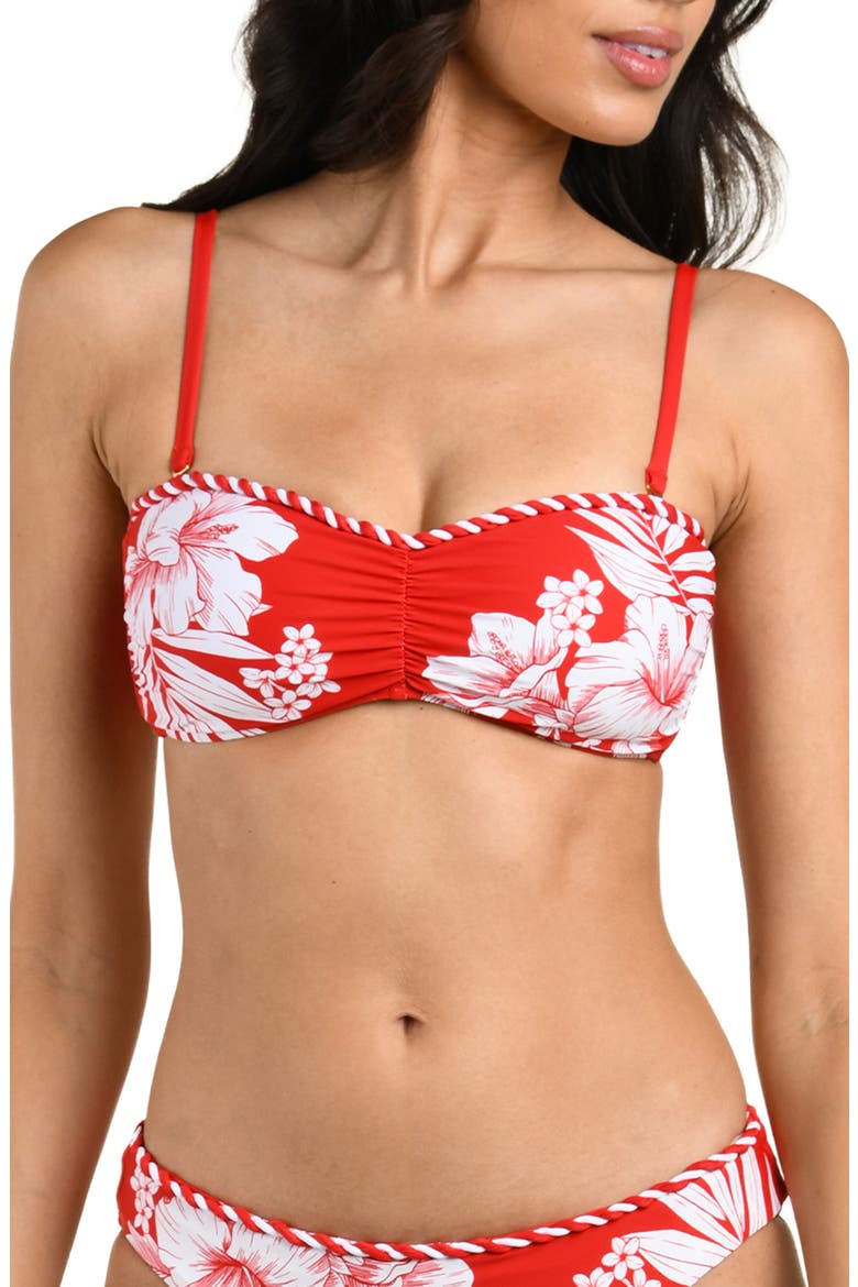 Mariner Bandeau Bikini Top, Main, color, RUBY